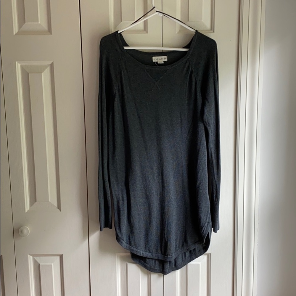 Long gray light sweater